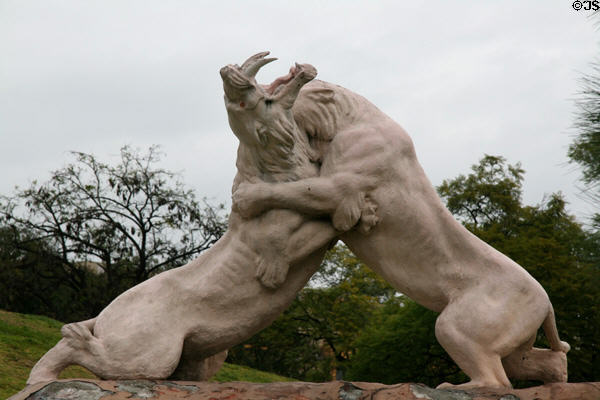 Sculpted battling Saber Tooth Tigers. Los Angeles, CA.