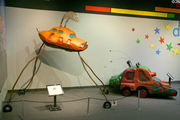 Mockups of cars as drawn by children at Petersen Automotive Museum. Los Angeles, CA.