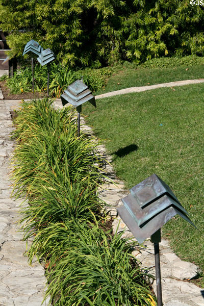 Garden lamps of Wayfarers Chapel. Rancho Palos Verdes, CA.