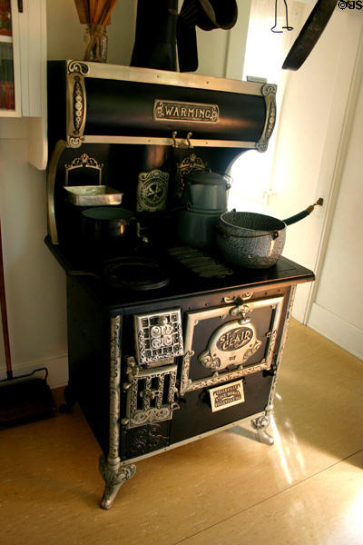 Belleville, IL wood stove in kitchen of Nixon Birthplace. Yorba Linda, CA.
