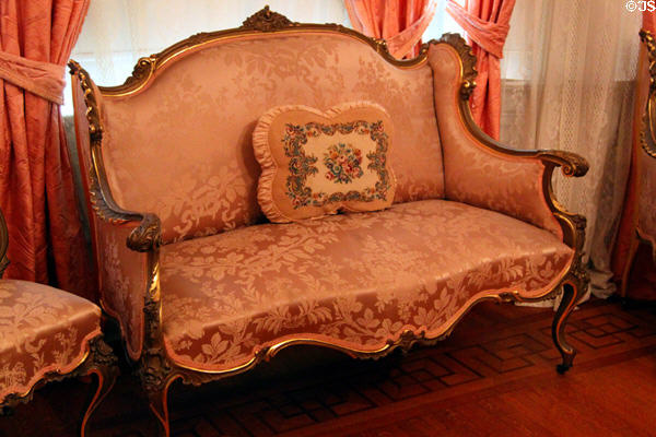 Settee at Kimberly Crest House. Redlands, CA.