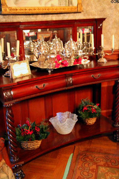 Dining room sideboard at Kimberly Crest House. Redlands, CA.