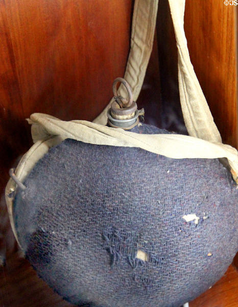 Civil War smoothside canteen (1858) at Lincoln Shrine. Redlands, CA.