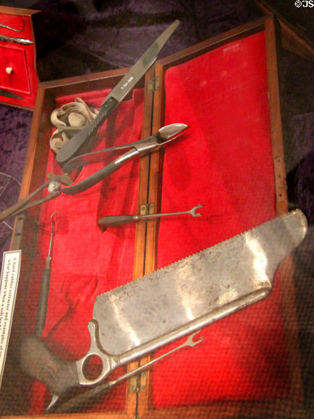 Civil War surgical kit at Lincoln Shrine. Redlands, CA.