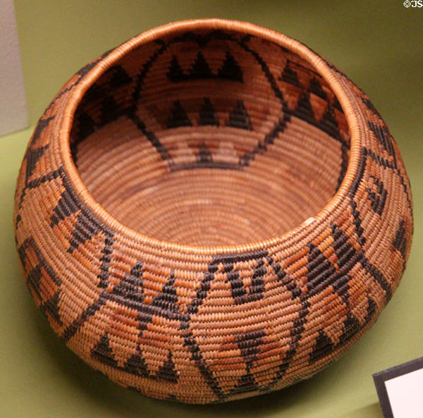 Serrano native basket bowl at San Bernardino County Museum. Redlands, CA.