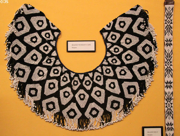 Mojave native beaded woman's cape at San Bernardino County Museum. Redlands, CA.