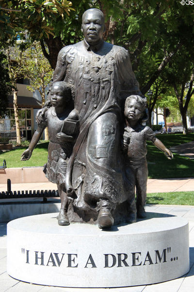 Martin Luther King Monument on Main St. Mall. Riverside, CA.