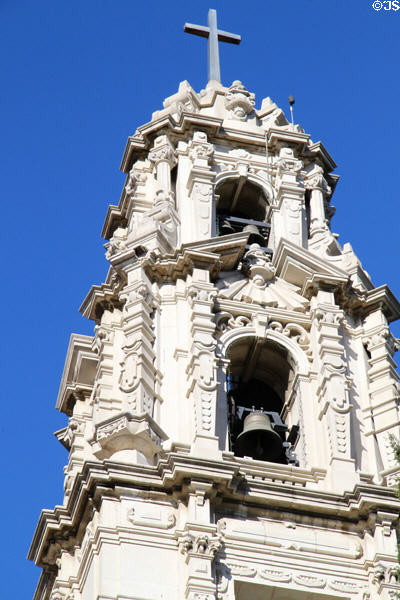Carillon bells in tower of First Congregational Church. Riverside, CA.