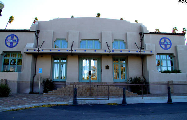 Santa Fe Depot (1924) (North Park). Riverside, CA. Style: Pueblo Revival.