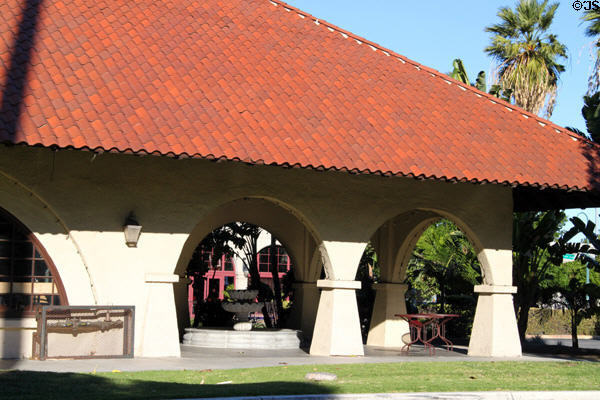 Mission Revival arcades of Union Pacific Depot (1924) (North Park). Riverside, CA.