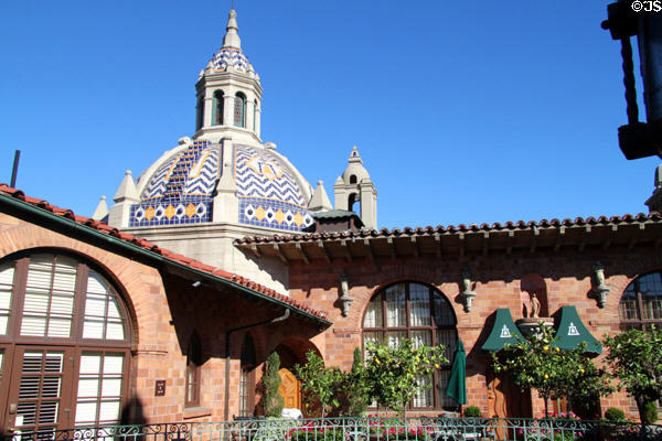 Tiled dome above courtyard rooms at Mission Inn. Riverside, CA.