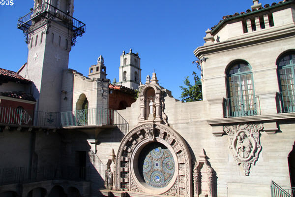 St Francis Chapel facade at Mission Inn. Riverside, CA. Architect: G. Stanley Wilson.