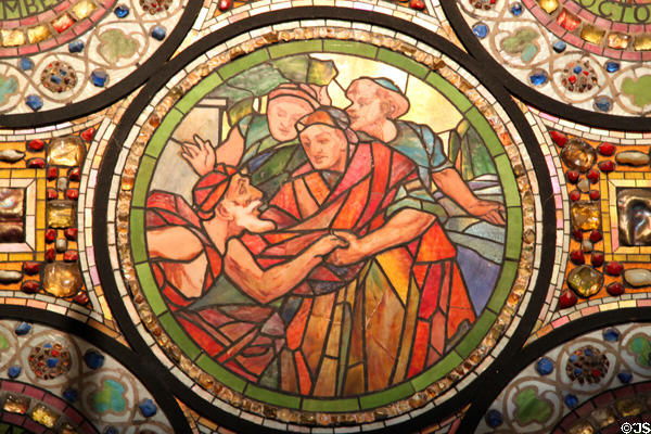 Stained glass window salvaged from Madison Square Presbyterian Church in St. Francis Chapel at Mission Inn. Riverside, CA.