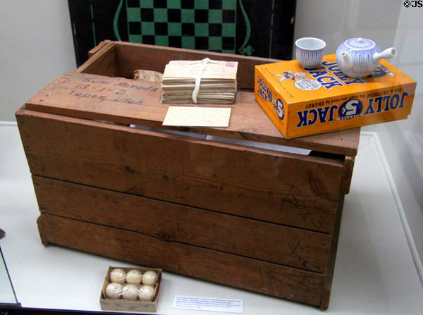 Object from U.S. internment of Japanese during WWII at Riverside Museum. Riverside, CA.