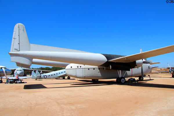 Fairchild C-119G Flying Boxcar cargo prop plane (1950s) at March Field Air Museum. Riverside, CA.