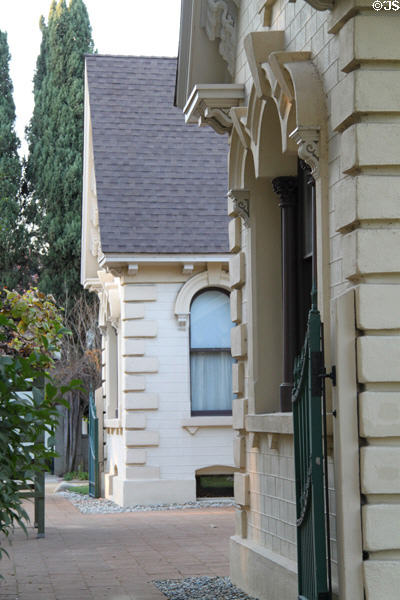Facade details of Workman House. City of Industry, CA.