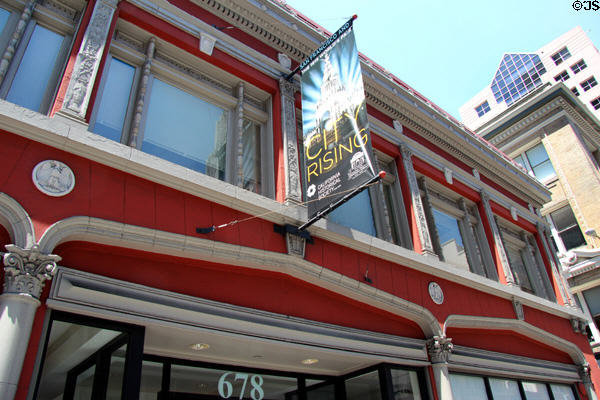 Upper story details of California Historical Society Museum. San Francisco, CA.