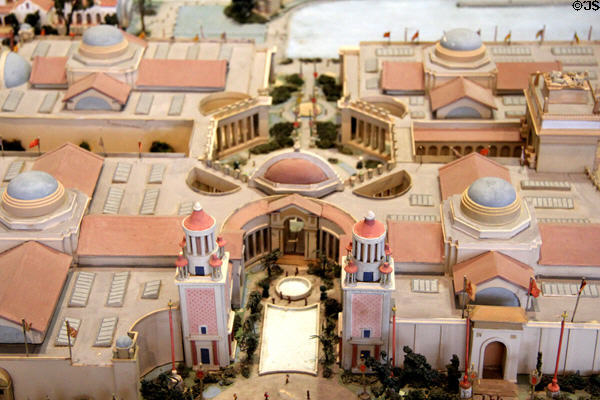 Courtyard details of Panama-Pacific International Exposition (1915) model at California Historical Society. San Francisco, CA.
