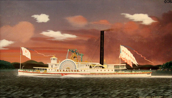 Steamship Syracuse painting (1857) by James Bard at de Young Museum. San Francisco, CA.