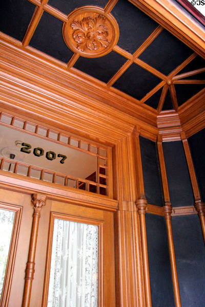 Vestibule front entrance at Haas-Lilienthal House. San Francisco, CA.