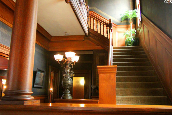 Entrance hall staircase at Haas-Lilienthal House. San Francisco, CA.