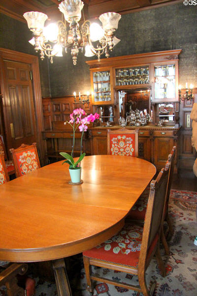 Dining room with original table & chairs at Haas-Lilienthal House. San Francisco, CA.