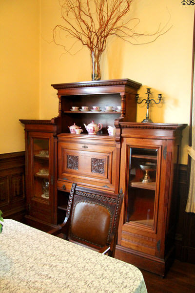 Breakfast room sideboard in Eastlake style at Haas-Lilienthal House. San Francisco, CA.