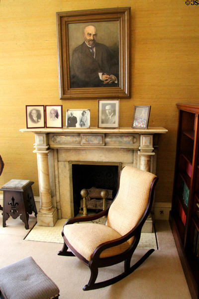 Master front bedroom fireplace at Haas-Lilienthal House. San Francisco, CA.