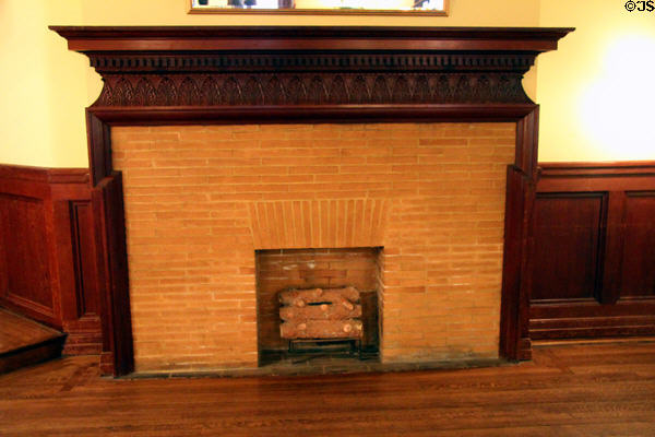 Basement fireplace at Haas-Lilienthal House. San Francisco, CA.
