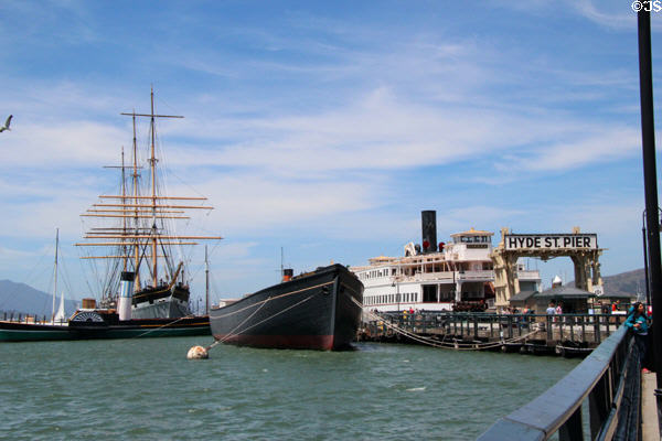Hyde Street Pier with Maritime National Historical Park. San Francisco, CA.