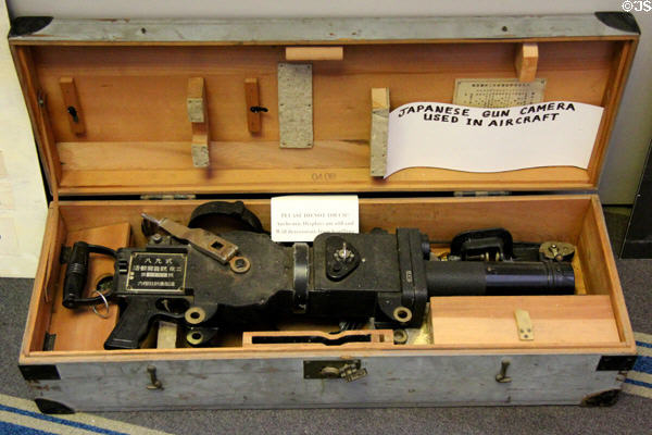 Japanese Gun Camera used in WW II at Alameda Naval Air Museum. Alameda, CA.