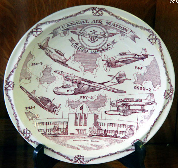 Commemorative plate of U.S. Naval Air Station at Alameda Naval Air Museum. Alameda, CA.