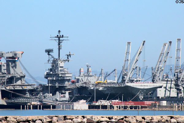 USS Hornet CV-12 (The Grey Ghost) (launched 1943 - decommissioned 1970). Alameda, CA.