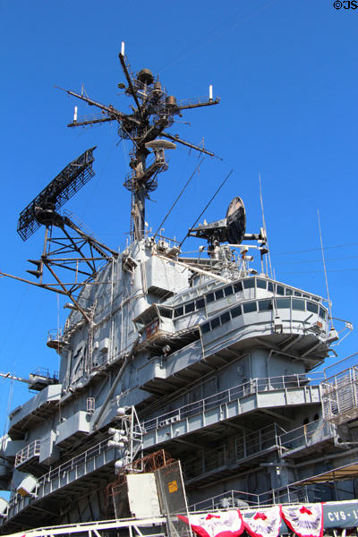 Bridge on island of USS Hornet CV-12. Alameda, CA.