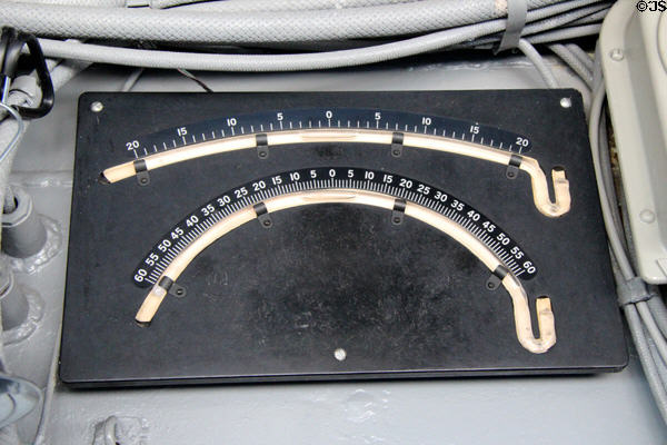 Ship's level measure on bridge of USS Hornet CV-12. Alameda, CA.