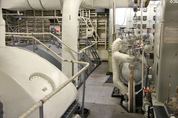 Engine room of USS Hornet CV-12. Alameda, CA.