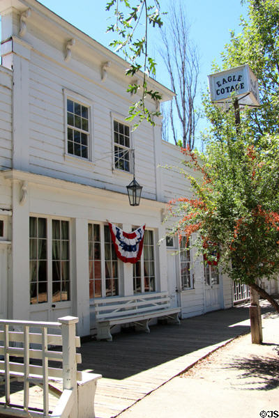 Eagle Cotage (historic misspelling) (1861, rebuilt 1961) at Columbia State Historic Park. Columbia, CA.