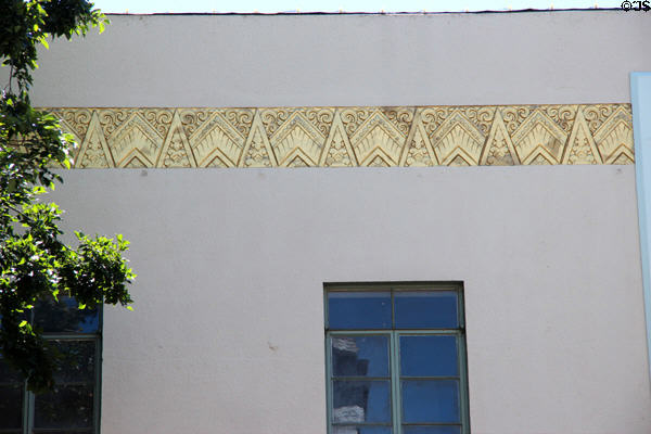 Art Deco design on building in downtown Angels Camp. Angels Camp, CA.