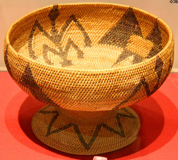 Miwok pedestal style basket at Calaveras County Downtown Museum. San Andreas, CA.
