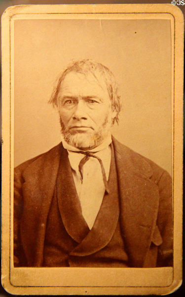 James Marshall photo in museum at Marshall Gold Discovery SHP. Coloma, CA.