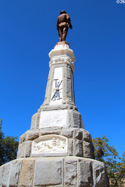 Base of the James Marshall monument at Marshall Gold Discovery SHP. Coloma, CA.