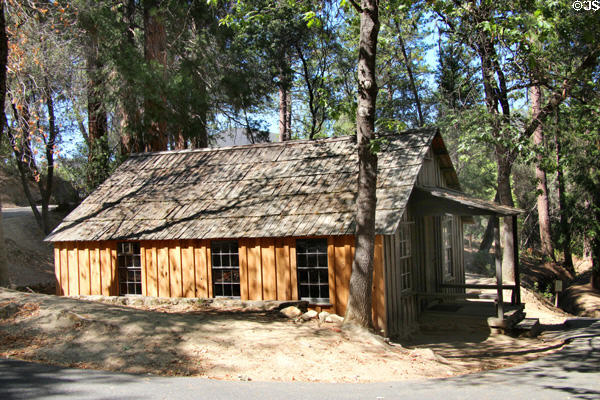 Cabin erected by James Marshall where he lived from 1856-79 at Marshall Gold Discovery SHP. Coloma, CA.
