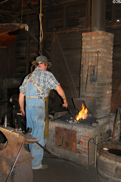 Blacksmithing demonstration at Marshall Gold Discovery SHP. Coloma, CA.