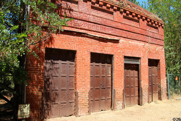 Robert Bell's store, formerly U.S. Post Office, made of brick for fire resistance on Main St., at Marshall Gold Discovery SHP. Coloma, CA.