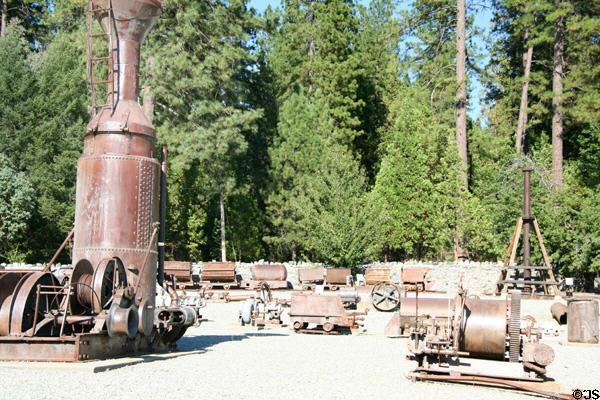 Collection of machines used in gold mining at Empire Mine State Historic Park. Grass Valley, CA.