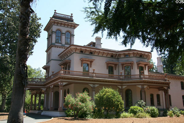General John Bidwell Mansion house museum with Italian Villa tower. Chico, CA.