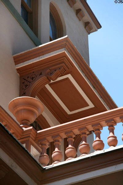 Brackets & balustrades of Bidwell Mansion house museum. Chico, CA.