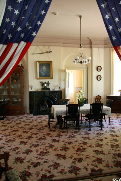 Dining room at Bidwell Mansion house museum. Chico, CA.