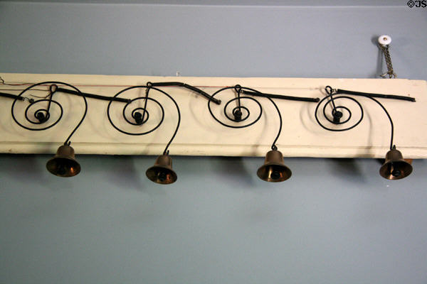 Servant call bells at Bidwell Mansion house museum. Chico, CA.