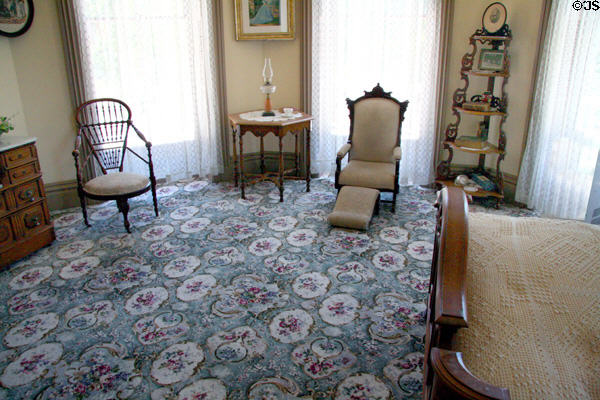 Bedroom at Bidwell Mansion house museum. Chico, CA.